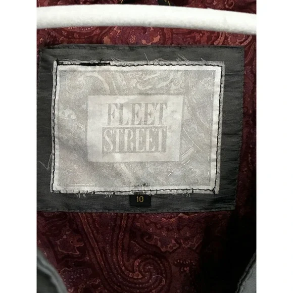 VTG Fleet Street Womens Long Trench Coat Gray Thermolite Paisley Lined Size 10 - Picture 3 of 16